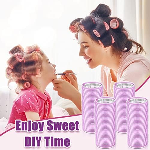 WILLBOND 4 Pcs Aluminum Thermal Hair Rollers for Women, 4.7 X 2 Inch,Purple - Image 4