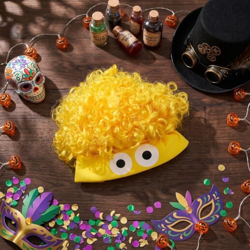 Crazy Wig Hairy Headband Hat, Curls, Yellow B - Image 7