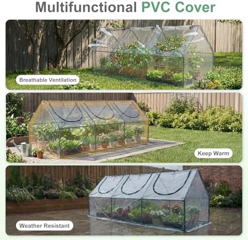 Aoodor Mini Greenhouse for Indoor and Outdoor Plant Growing, 9 x 3 x 3 ft - Image 4