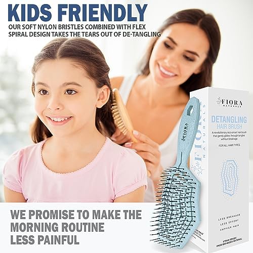 Fiora Naturals Detangling Hair Brush for Women, Detangler Hair Brush, Blue - Image 6
