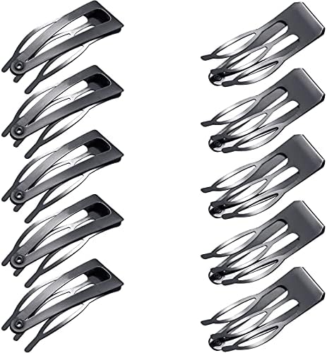 Chinco Gun Black 24 Pcs Double Grip Hair Metal Snap Clips,2 Inch by Chinco