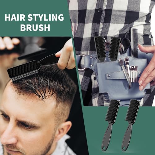 8 Pcs Barber Clipper Brush Blade Trimmer Cleaning Brush Set Duster Manicure Nylon Brush Hair Styling Tool (Black) - Image 4