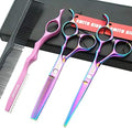6.0 Inches Professional hair cutting thinning scissors set with razor (Rainbow) by Smithking