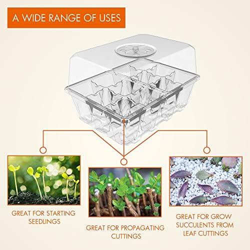 Gardzen 10 Pack Seed Starter Trays with Dome and Clear Base 120 Cell - Image 5