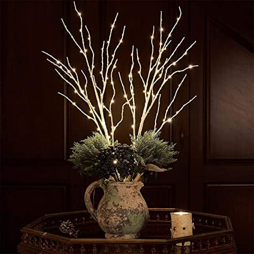 Birchlitland Lighted Birch Branches 32IN 100 LED with Timer Battery Operated, Artificial Tree Branch with Warm,Willow Branch Lights for Home Bedroom Fireplace Christmas Holiday Decoration - Image 5