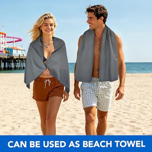 SUNLAND Microfiber Gym Bath Towels for Men Women 24x48In - Image 6