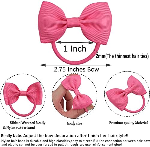 CÉLLOT Toddler Hair Accessories - 40pcs 2.75" Elastics Rubber Ribbon Bands, Bows for Baby Girls, Kids & Children - Image 2