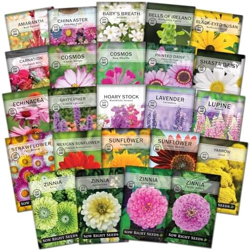 Sow Right Seeds - Large Flower Farm Seed Collection for Planting Garden by SowRightSeeds