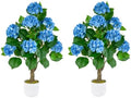 Artificial Hydrangea Tree 2 Pack, 3FT Faux Hydrangea Plant in Pot with Blue Flowers, Greenery Potted Plant for Indoor Outdoor Office Home Porch Decor, Blue by Jcezvnt