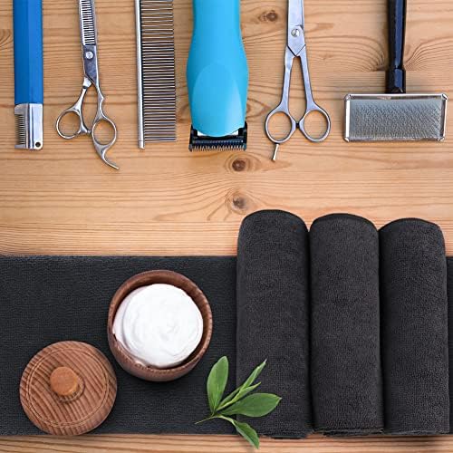 Orighty Salon Towels, 12 Pack Black Microfiber Hair Towel (16 x 29 Inch) - Image 5