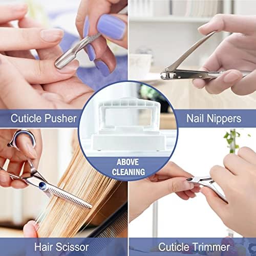 YoleShy Nail Tool Cleaning Box White Plastic Clean Container for Tweezers Esthetician Essentials Clean Jar for Hair Salon, Spa & Cutter Manicure Equipment-Nail Art Tool - Image 3