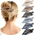 Flat Hair Clips for Women - 6 PCS French Flat Claw Clips Medium Hair Clips for Girls Large Hair Claw Clips for Thick or Thin Hair Strong Hold No Slip Hair Accessories for women (Brown Grey) by Unknown