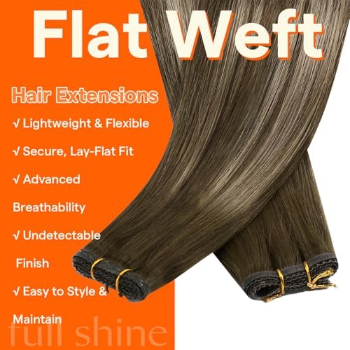 Full Shine Sew In Weft Hair Extensions Human Hair for Women 18 Inch 60g - Image 2