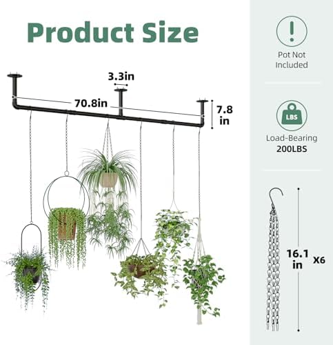 Galood Plant Hanger Indoor with 6 Hanging Chains Hanging Planters - Image 5