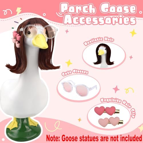 Thanksgiving Pastoral Porch Goose Wigs with Sunflower Clip, 2-Piece - Image 3