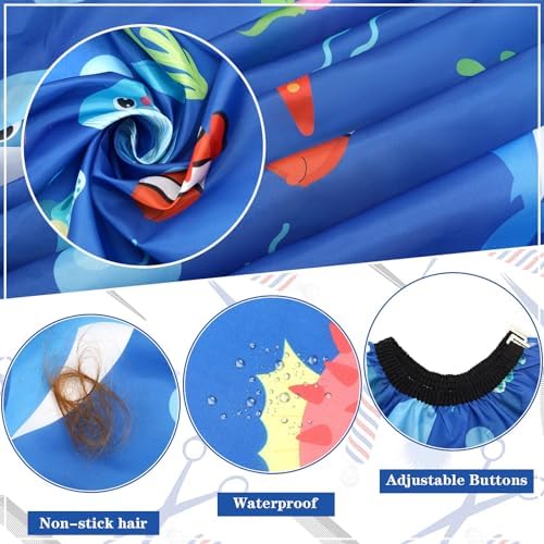 FEBSNOW Kids Haircut Cape, Professional Barber Cape with Neck Duster Brush - Image 3