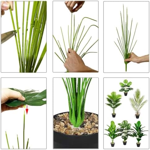 Artificial Plant in Pot Fake Tree Trunks Leaves Faux Potted for Indoor Outdoor Modern Decoration Home Office Living Room Bedroom Balcony Housewarming Gift (80cm Tall Palm) - Image 7