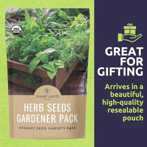 Organic Herb Seeds Variety Pack - 16 Individual Packs - 2026 Season - Basil, Cilantro, Dill, Thyme, Parsley and More! for Indoor & Outdoor Planting (Non-GMO, Certified Organic) - Image 6