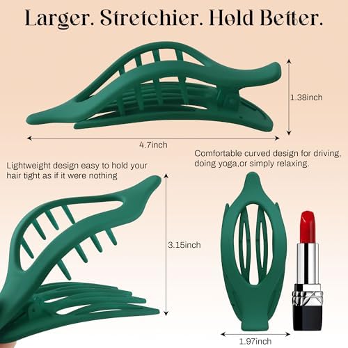 AWAYTR 6Pcs French Flat Hair Clips, Lay Flat Claw Clip for Women - Image 4