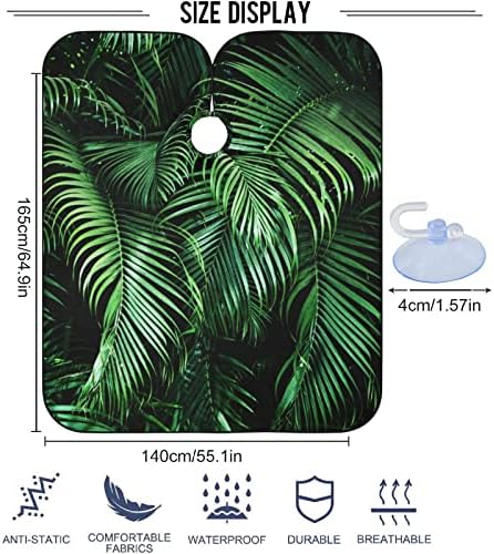 Visesunny Barber Cape - 3D Palm Leaf Polyester Hair Cutting Salon Apron Anti-Static Haircut Water-Resistant Shaving Cloth Beard Shaving Bib - Image 7
