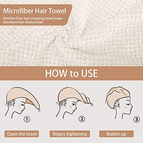 CZZXI 3 PCS Microfiber Hair Towel, Hair Wraps for Women Wet Hair - Image 5