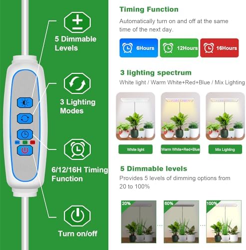 Grow Lights for Indoor Plants,11in Full Spectrum Plant Light 5V/3A - Image 3