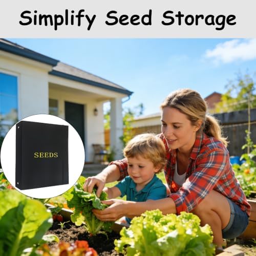 Seed Storage Organizer Binder,3 Ring Seed Packet Organizer with 100 Pockets - Image 7