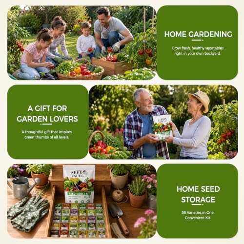 Vegetable & Fruit Survival Seeds Vault Kit, 17,600+ Seeds for Planting 36Pack Heirloom, Non-GMO Varieties Home Garden for Hydroponic, Indoor & Outdoors - Image 7