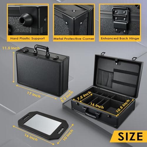 Yueieoun Barber Accessory Case with Mirror Barbers Briefcase Tool Case - Image 6