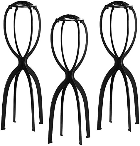 Dreamlover Wig Stand Tall 19.7 Inches for Long Wigs, Black, 3 Pack by Dreamlover