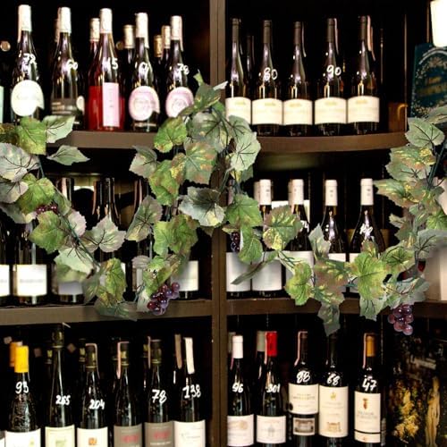 Artificial Grape Leaf Garland Vine Plant, 13 ft, Light Green - Image 4