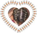 Glitter and Rhinestone Hair Accessories - Mini Claw Clips with No-Slip Grip and Metal Clamps, Assorted Colored Flower Designs for Girls and Women (Rose Gold-White Crystal) by ANBALA