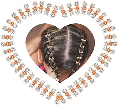 Glitter and Rhinestone Hair Accessories - Mini Claw Clips with No-Slip Grip and Metal Clamps, Assorted Colored Flower Designs for Girls and Women (Rose Gold-White Crystal) by ANBALA