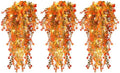 RECUTMS Fall Decor Artificial Flowers Faux Hanging Plants with Lights 3Pcs by RECUTMS
