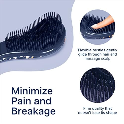 Crave Naturals Glide Thru Hair Brush - Detangler Brush for Curly, Straight, Wet or Dry Hair - Gentle Detangling Brushes for Adults, Kids, Toddlers - Hair Accessories for Women, 7.5"x3" - Terazzo - Image 3