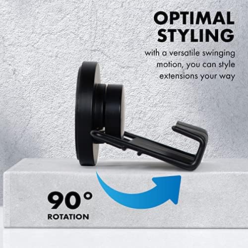 Evercaddy by Everlong, Portable Holding Caddy that Stores Washes Styles and Secures 100% Human Hair Extensions - Works for Clip-ins Halos & Wefts Black - Image 4