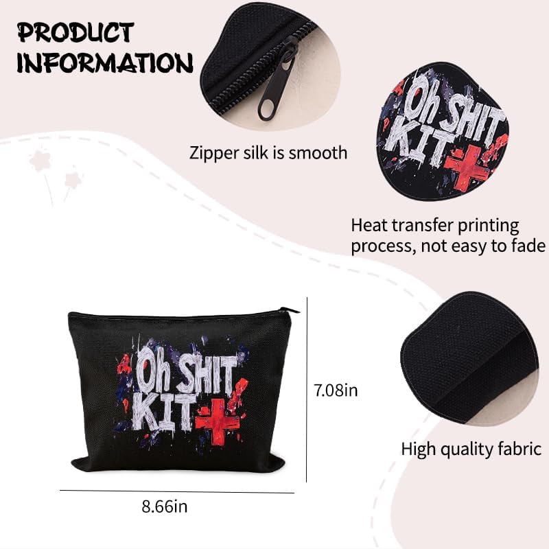 Hangover Recovery Kit Gift Bags Medical Cross Pouch Bachelorette Party Favor Gift Bags Survival Kit Makeup Bag Canvas Pill Pouch Organizer Aid Bag Pouches Pharmacy Funny Medicine Container for Travel - Image 5