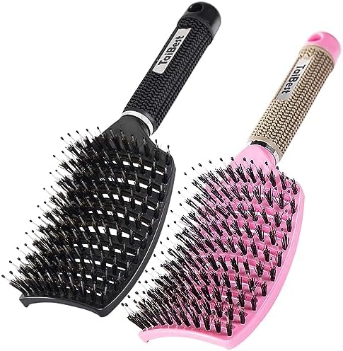 Boar Bristle Hair Brush Set – Wet/Dry Detangler for All Hair Types by TaiBest