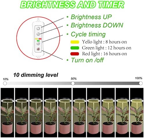 Plant Grow Light,yadoker LED Growing Light Full Spectrum for Indoor Plants,Height Adjustable, Automatic Timer, 5V Low Safe Voltage,Idea for Large Plant Light - Image 4