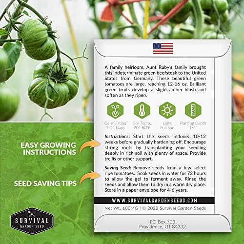 Aunt Ruby's German Green Tomato Seeds for Planting - 3 Packs - Image 2