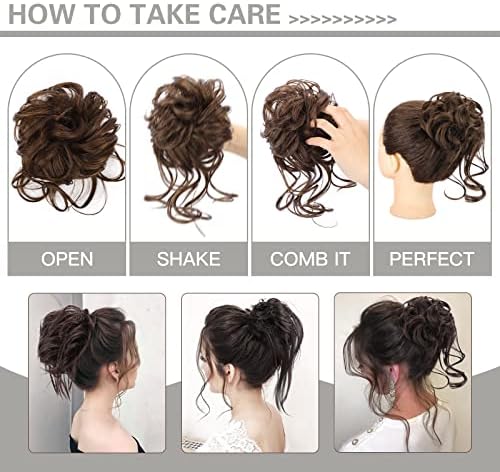 HMD 5 Pieces Messy Hair Bun Hairpiece Tousled Updo for Women - Image 5