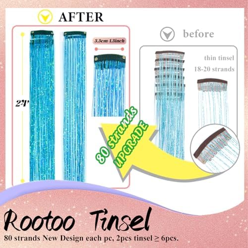 Hair Tinsel Clip in Lake Blue Fairy Hair Tinsel Kit - Image 2