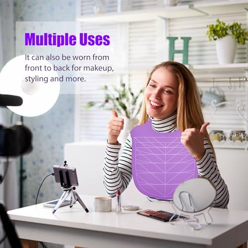 Hair Dye Collar, Salon Hairdressing Hair Cutting Cape, Styling and Hair Cutting Salon Supplies, Waterproof Silicone Neck Guard, Perfect for Home and Professional Hair Coloring (Purple) - Image 3