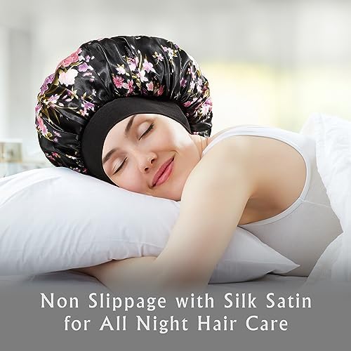 2pcs Satin Silk Hair Bonnet for Sleeping, Sleep Bonnets for Women - Image 6