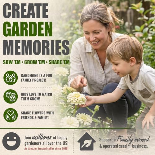 Seed Needs Polar Bear Zinnia Seeds to Plant Cut Flowers - 2 Packs - Image 6