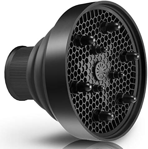 Universal Collapsible Hair Dryer Diffuser Attachment- Salon Grade tool,Lightweight Foldable Portable Travel Folding Design Fit Most of blow Dryers-Black - Image 2