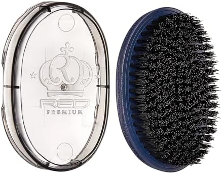 Red by Kiss Premium Pocket Wave Brush Hard – Bow Wow Curved Palm Brush for 360 Waves, High Density Hard Bristles for Coarse or Long Hair, Travel Cover, Ideal for Wolfing & Durag Use by REDbyKISS