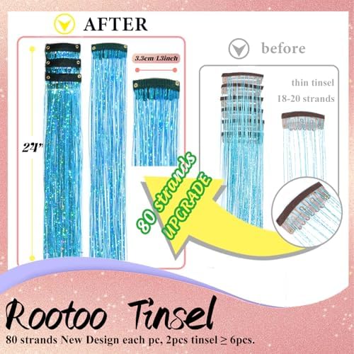 Hair Tinsel Clip in Lake Blue Fairy Hair Tinsel Kit - Image 2