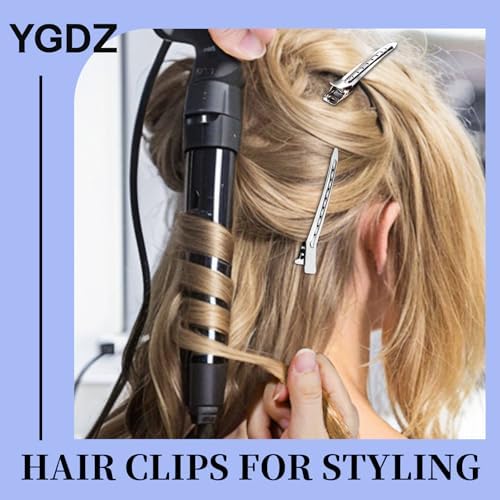 YGDZ Duck Billed Clips, 30pcs 3.5 Inch Metal Alligator Curl Hair Clips with Holes for Styling, Coloring, Thick Hair Rollers, Salon Use, Silver - Image 6