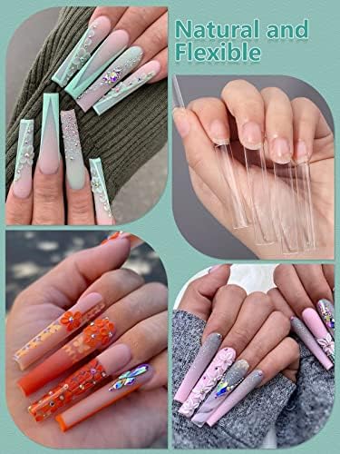 LIONVISON 3XL Square Nail Tips: 504 PCS No C Curve Clear Nails Tips - Image 2